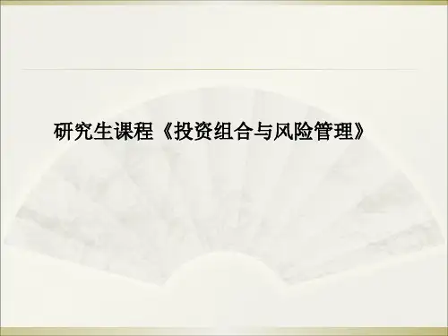 投资组合与风险管理 ppt课件