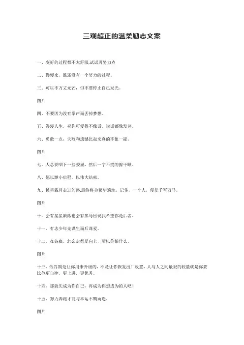 三观超正的温柔励志文案