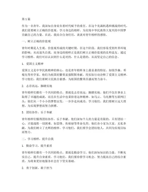 青年榜样感悟心得体会范文(3篇)