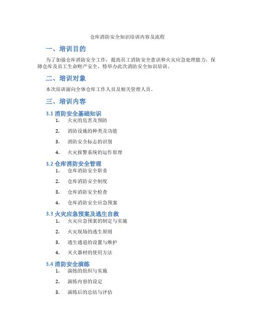 仓库消防安全知识培训内容及流程