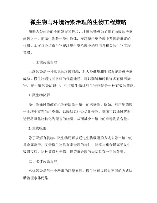 微生物与环境污染治理的生物工程策略