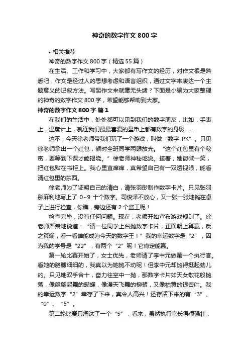 神奇的数字作文800字