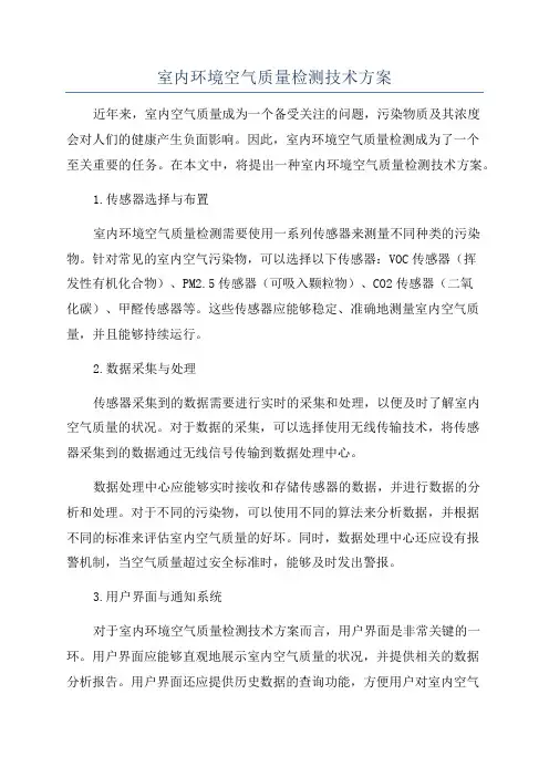 室内环境空气质量检测技术方案