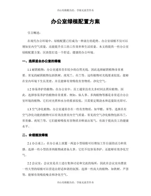 办公室绿植配置方案