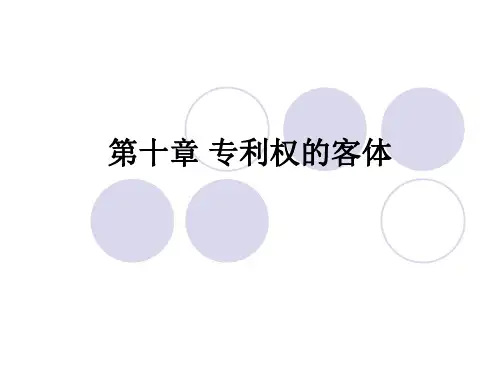 《知识产权法教程》 第十章 专利权的客体