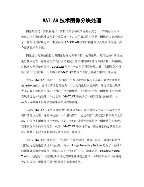 MATLAB技术图像分块处理
