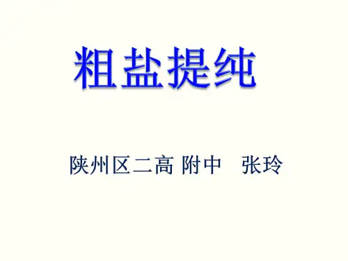 粗盐提纯(除去其中可溶性杂质)