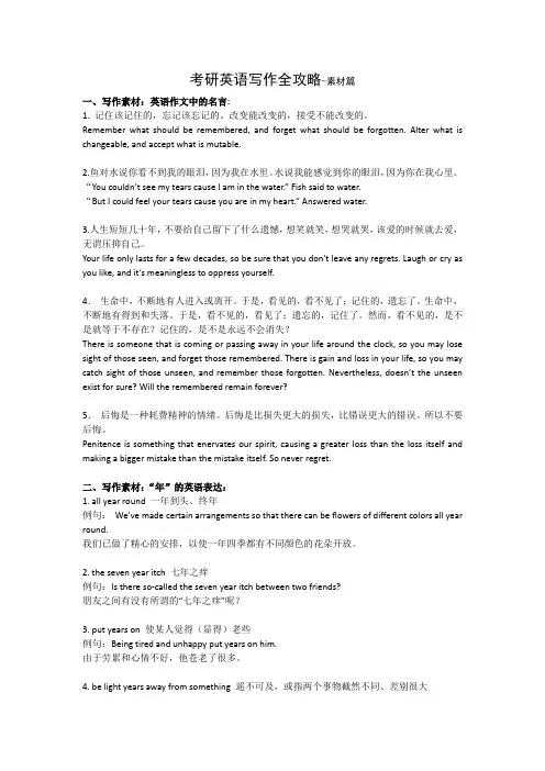 考研英语作文全攻略(素材篇)