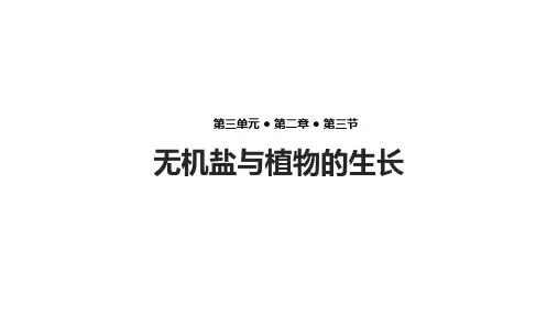 第3单元第2章第3节《无机盐与植物的生长》教学课件