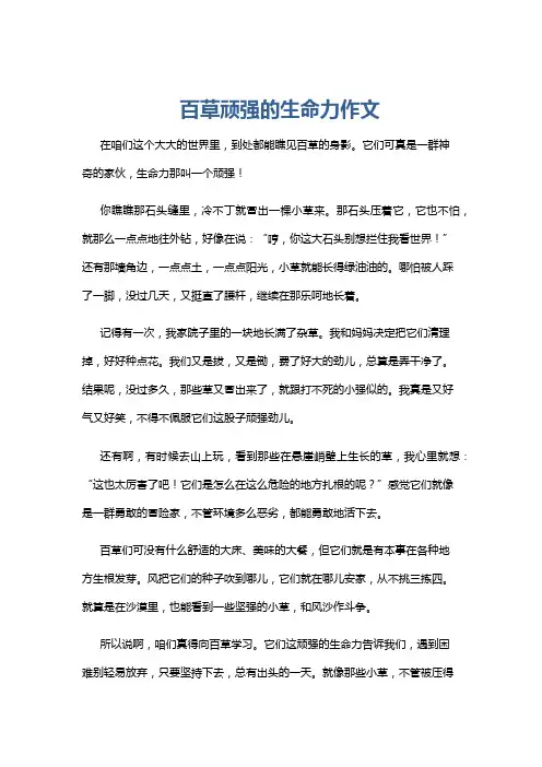 百草顽强的生命力作文