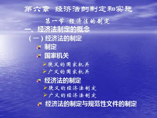 第六章  经济法的制定和实施