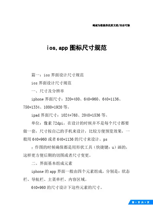 ios,app图标尺寸规范