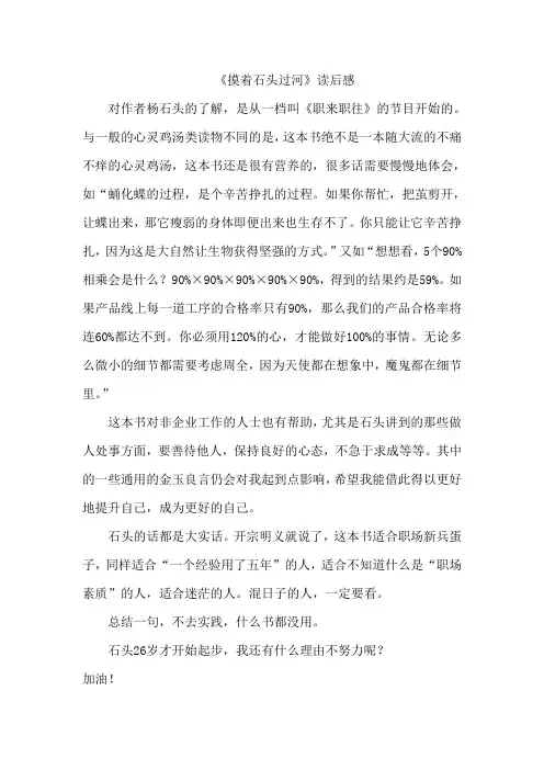 摸着石头过河读后感