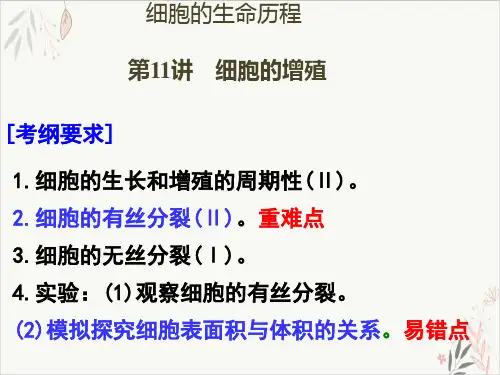 高考生物必修1人教版6.1细胞的增殖PPT教学课件