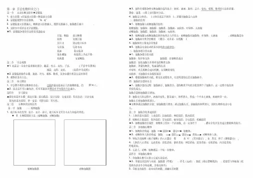 生物知识点答案