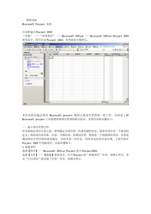 项目管理实验2