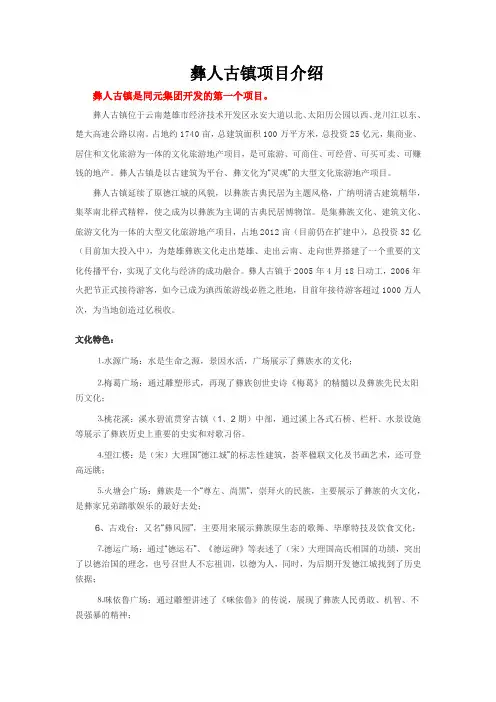 彝人古镇介绍