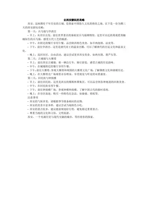 去西安游玩的攻略