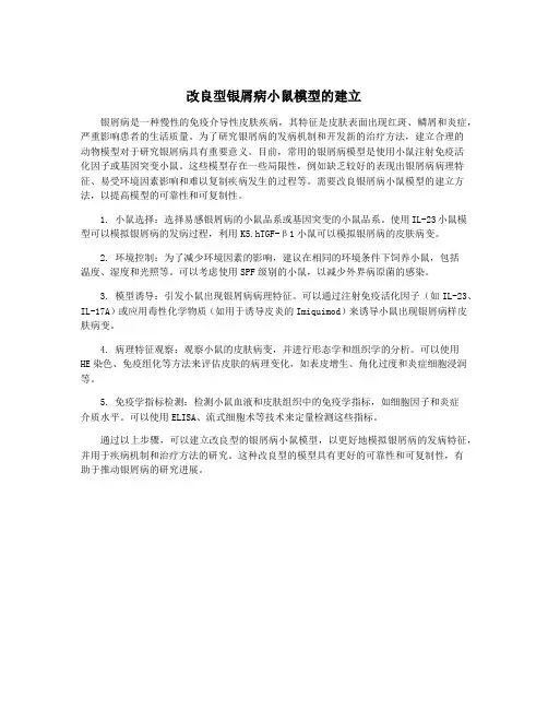 改良型银屑病小鼠模型的建立