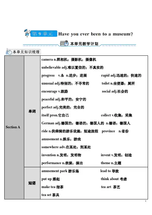 人教版初中八年级英语下册第九单元Unit 9 教案含教学反思