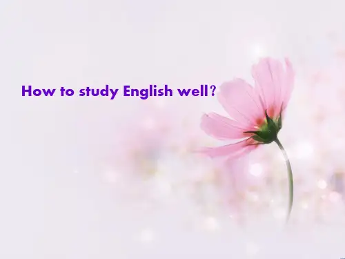 英语演讲稿How to study English well？