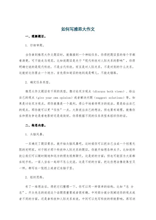 如何写雅思大作文