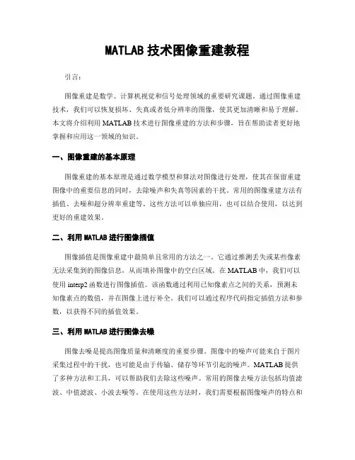 MATLAB技术图像重建教程