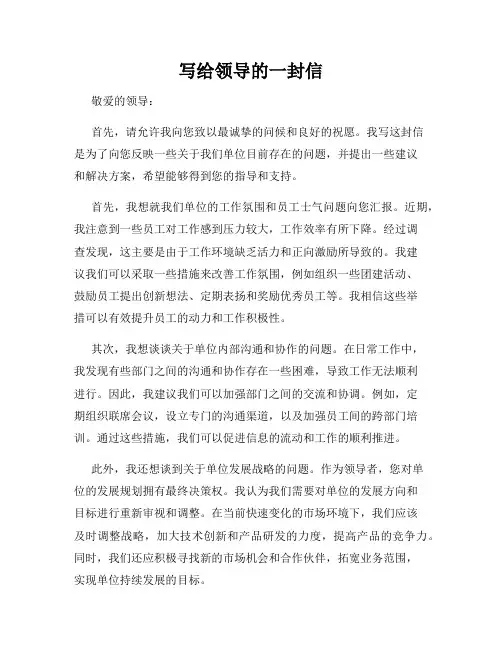 写给领导的一封信