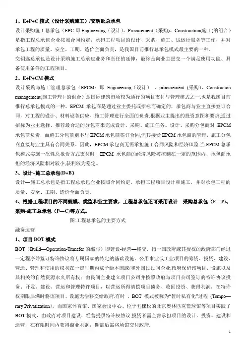 工程总承包各种模式