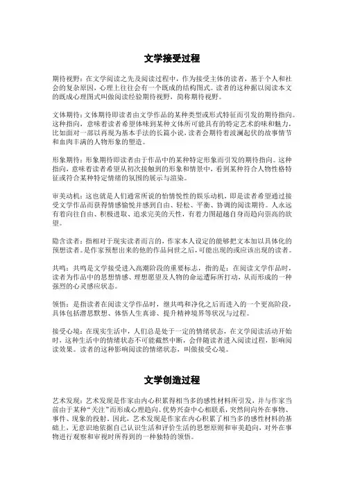 文学接受过程和文学创造过程