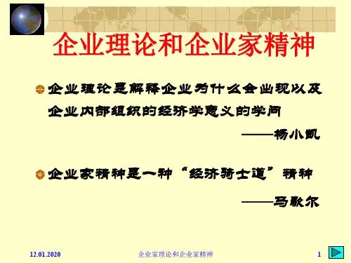 企业理论和企业家精神PPT资料16页