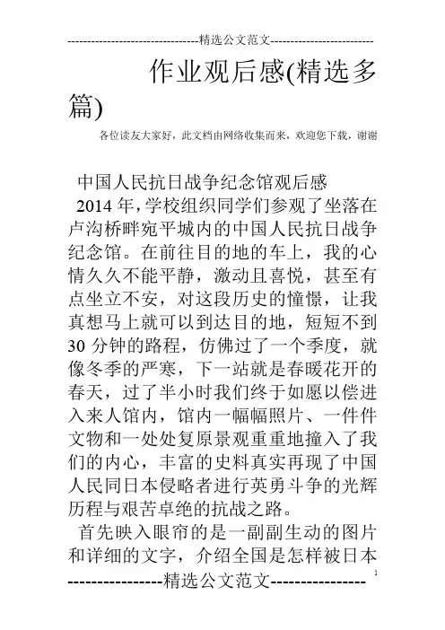 作业观后感(精选多篇)