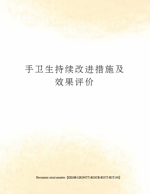 手卫生持续改进措施及效果评价