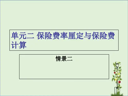 单元二保险费率厘定与保险费计算资料