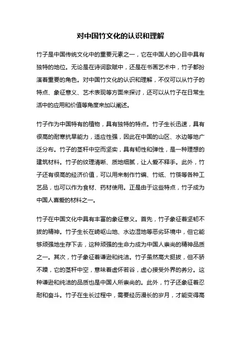 对中国竹文化的认识和理解