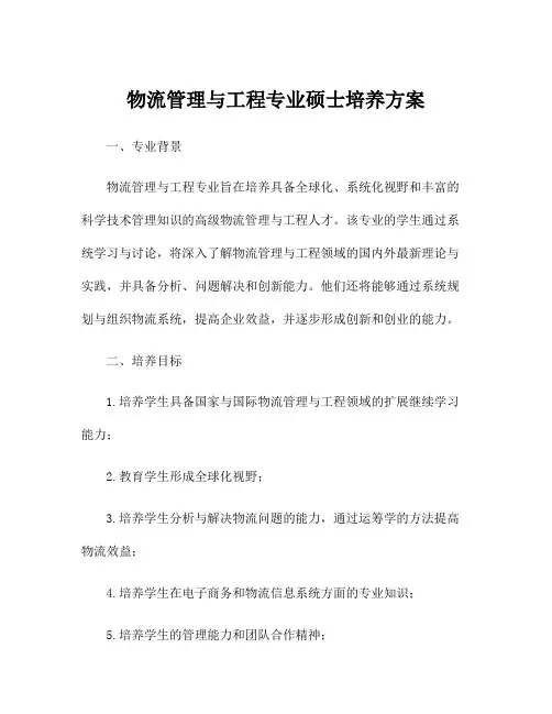 物流管理与工程专业硕士培养方案