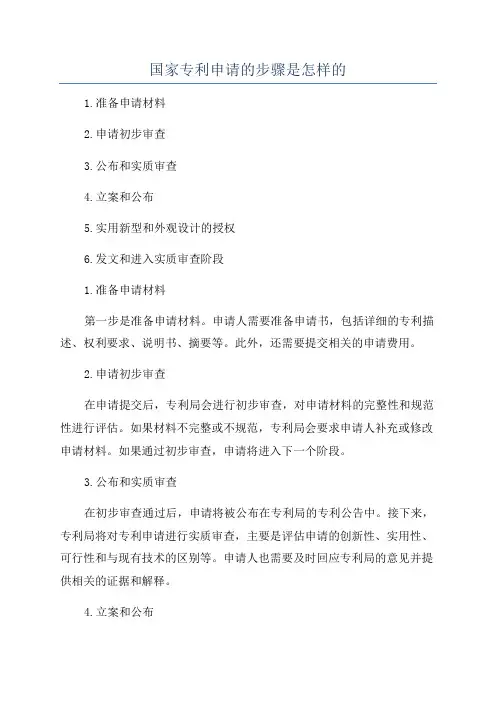 国家专利申请的步骤是怎样的