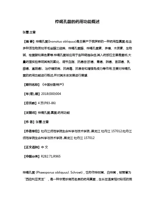 桦褐孔菌的药用功能概述