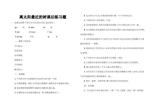 离太阳最近的树练习题