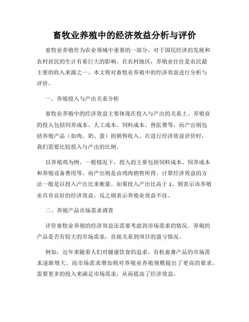畜牧业养殖中的经济效益分析与评价