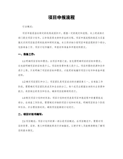 项目申报流程