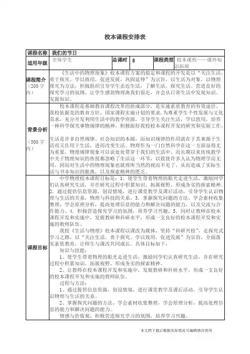 校本课程纲要——生活中的物理现象(精品文档)_共5页