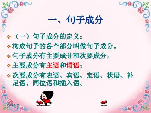 英语五种基本句型及巩固练习课件