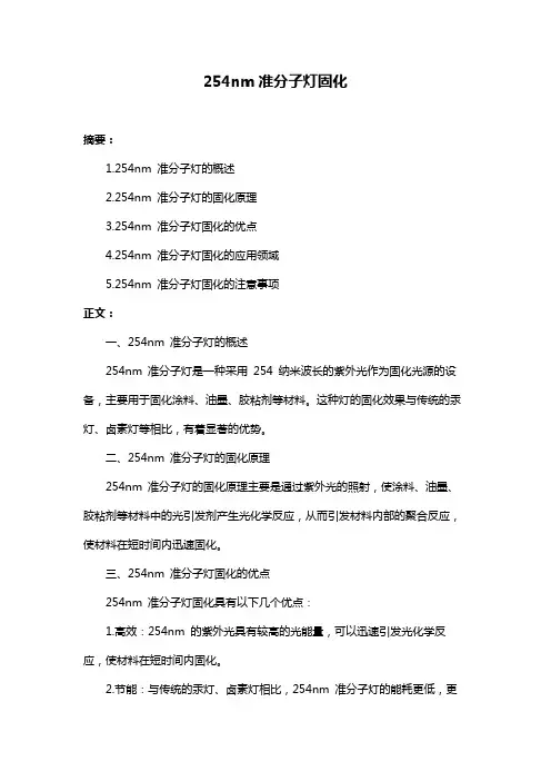 254nm准分子灯固化