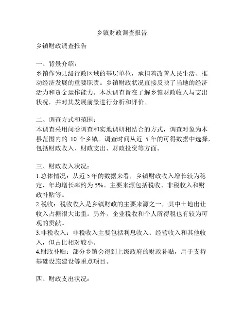 乡镇财政调查报告