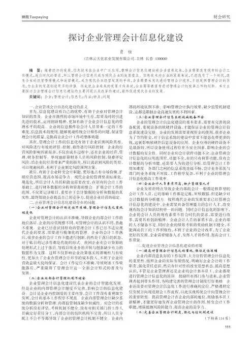 探讨企业管理会计信息化建设