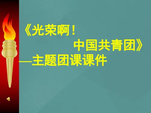 《光荣啊!中国共青团》—主题团课课件