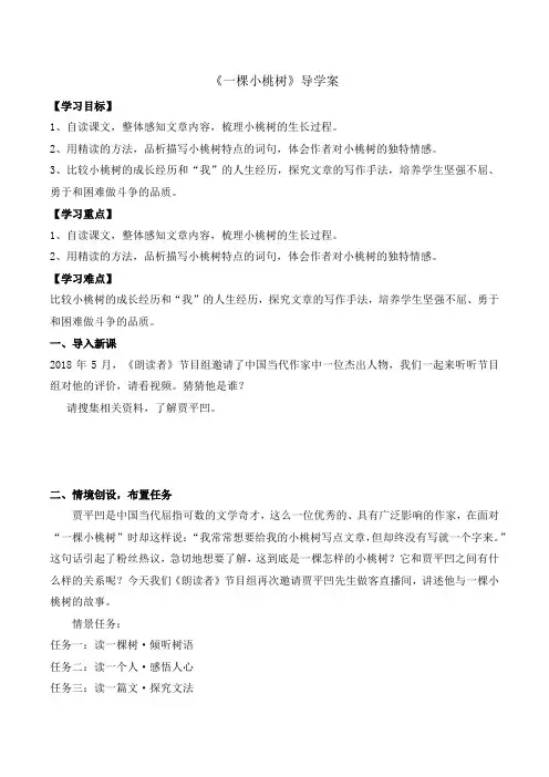 《一棵小桃树》导学案