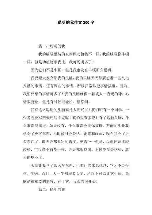 聪明的我作文300字
