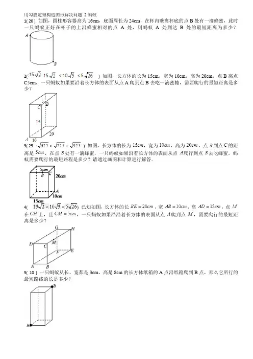 用勾股定理构造图形解决问题 2 蚂蚁